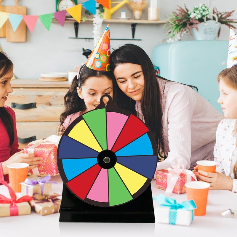 Tabletop Spinner Wheel - Prize Turntable with Stand, Reusable Fortune Game for Trade Shows Carnivals Fundraising Events Performances Supermarkets Parties Interactive Entertainment 20x15x7cm - Image 3