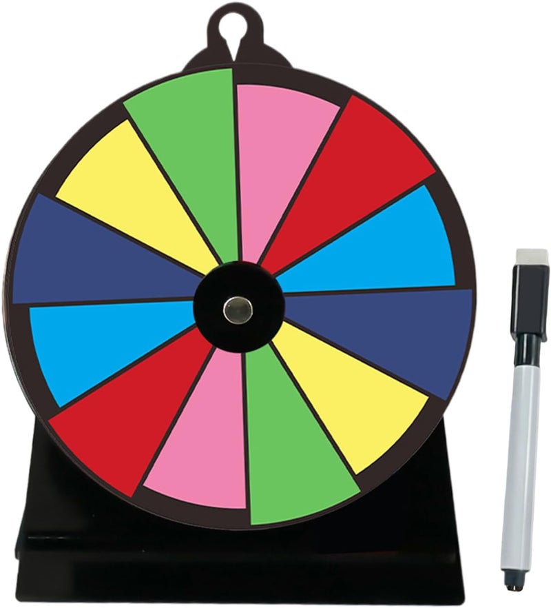 Tabletop Spinner Wheel - Prize Turntable with Stand, Reusable Fortune Game for Trade Shows Carnivals Fundraising Events Performances Supermarkets Parties Interactive Entertainment 20x15x7cm - Image 1
