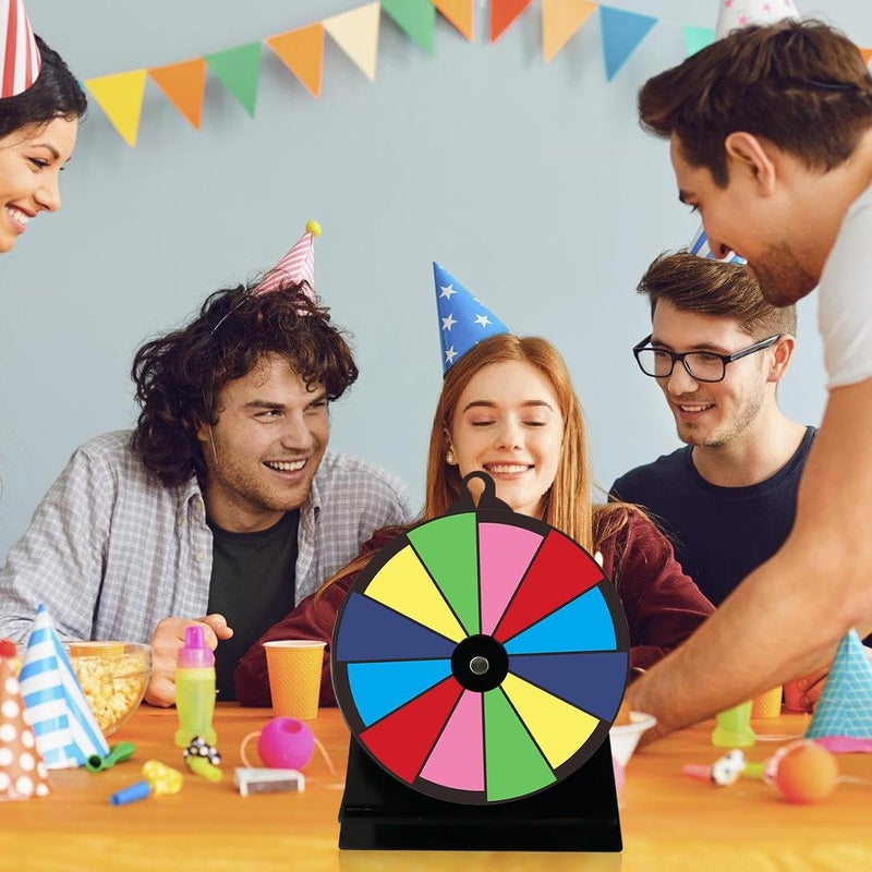 Tabletop Spinner Wheel - Prize Turntable with Stand, Reusable Fortune Game for Trade Shows Carnivals Fundraising Events Performances Supermarkets Parties Interactive Entertainment 20x15x7cm - Image 5