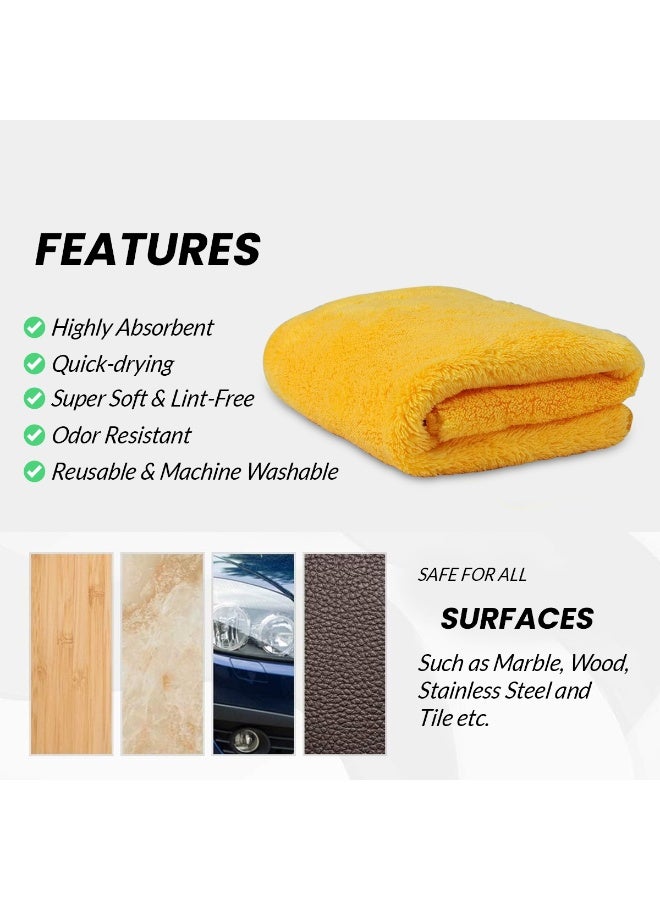 FAJ Premium Microfiber Cleaning Towel 40x40cm – 500 GSM Ultra-Soft High Absorbent Car Cleaning Cloth for Detailing, Polishing, Drying and Home Use – 1 Piece - Image 3