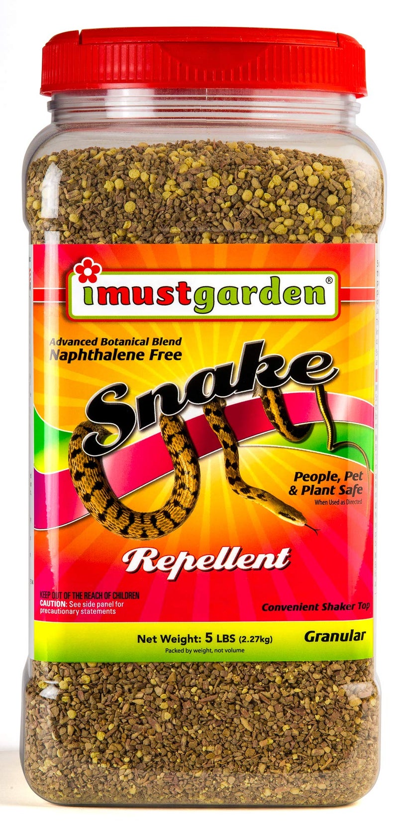 I Must Garden Snake Repellent Powerful AllNatural Protection 5 lb Granular Shaker Jar