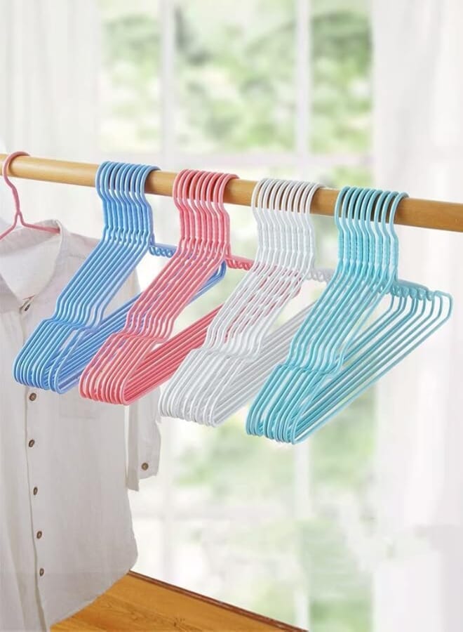 10PCS Plastic Clothes Hangers – Space-Saving & Non-Slip – Durable & Lightweight for Coats, Pants, Dresses – Closet & Dorm Organizer