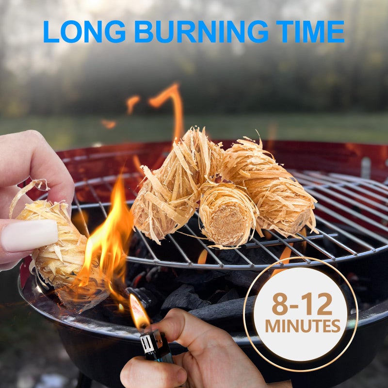 LantingMing 150 PCS Fire Starter for Fireplace, Waterproof - Natural Fire Starters, for BBQ, Pizza Oven, Fire-Pit, Campfires, Camping Charcoal Starter, Quick Light Wood Charcoal Firestarter - Image 3