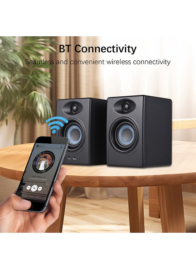 50W Studio Monitor Speakers Desktop Wireless BT Monitoring Speaker Active Near-field Monitor Speaker Stereo Balanced Input