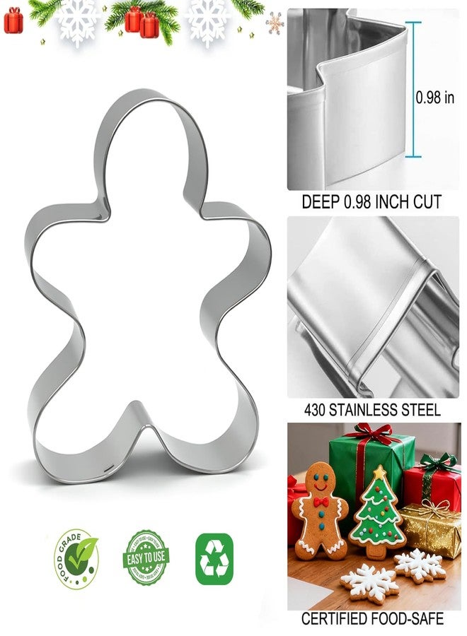 VTUGP Metal Christmas Tree, Gingerbread Man, Snowflake Cookie Cutters Christmas Shapes Large Medium Small Size, Thickened Biscuit Cutter Molds Set for Winter Holiday Baking - Image 2