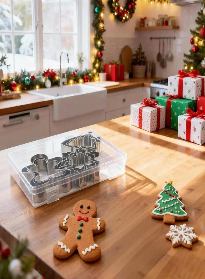 VTUGP Metal Christmas Tree, Gingerbread Man, Snowflake Cookie Cutters Christmas Shapes Large Medium Small Size, Thickened Biscuit Cutter Molds Set for Winter Holiday Baking - Image 5