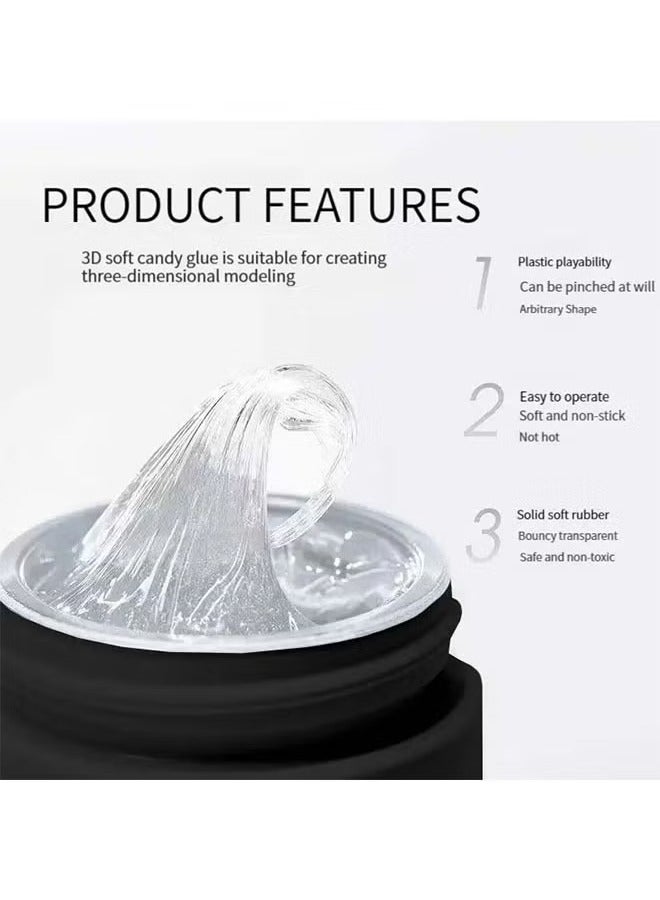 Bukela Solid Nail Glue Gel for Press On Nails, Acrylic Nails 3D PVC Candy Soft Polish, for Nail Strengthening DIY Nail Art Home Salon Use - Image 1