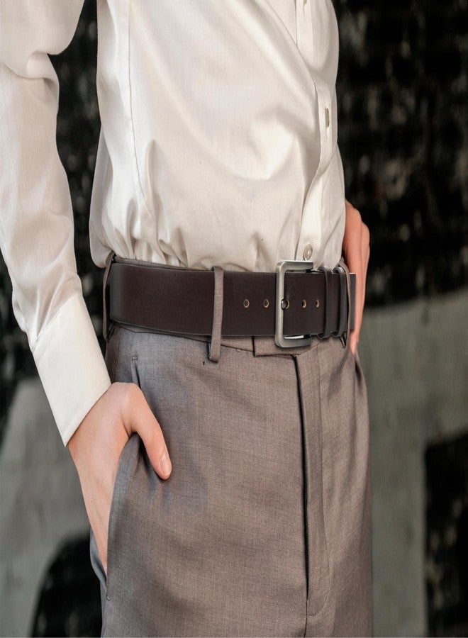 WAYLIT Mens-Belts-Genune-Leather Classic & Fashion with Pin-Buckle for Casual & Business (Brown, 33"-37"/110CM) - Image 5