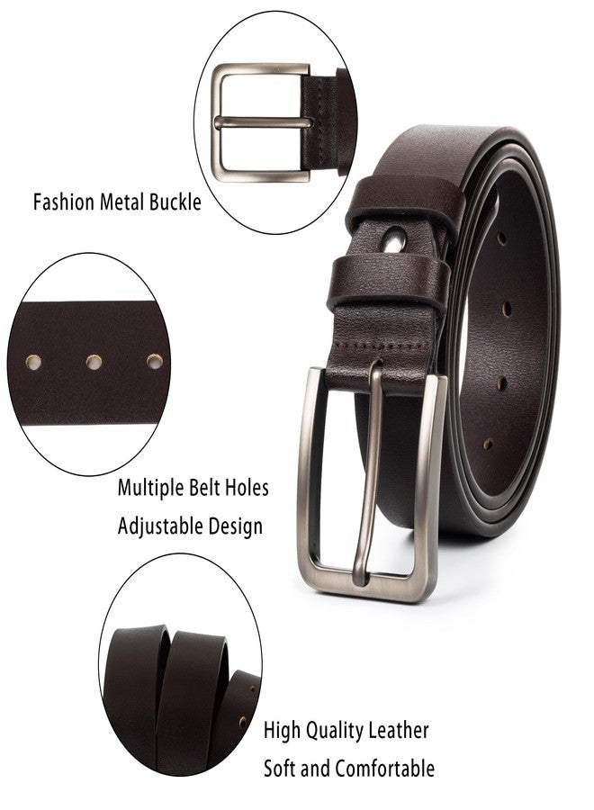 WAYLIT Mens-Belts-Genune-Leather Classic & Fashion with Pin-Buckle for Casual & Business (Brown, 33"-37"/110CM) - Image 3