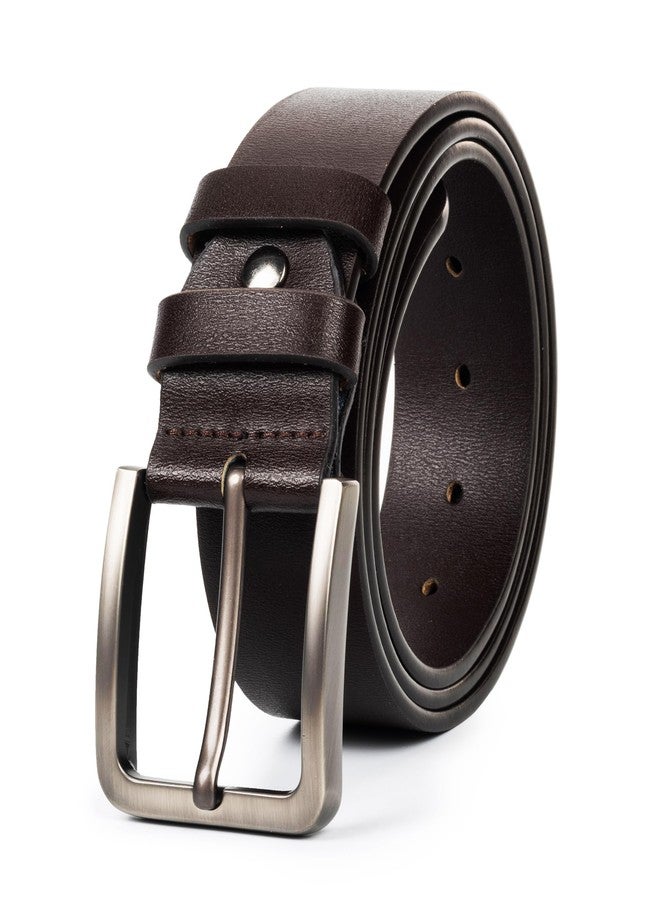 WAYLIT Mens-Belts-Genune-Leather Classic & Fashion with Pin-Buckle for Casual & Business (Brown, 33"-37"/110CM) - Image 1