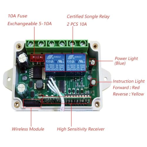 ECO-WORTHY Linear Actuator Motor Controller, Remote Positive Inversion Control Kit for Linear Actuator, Forward Reverse Remote Control System 12V DC - Image 5