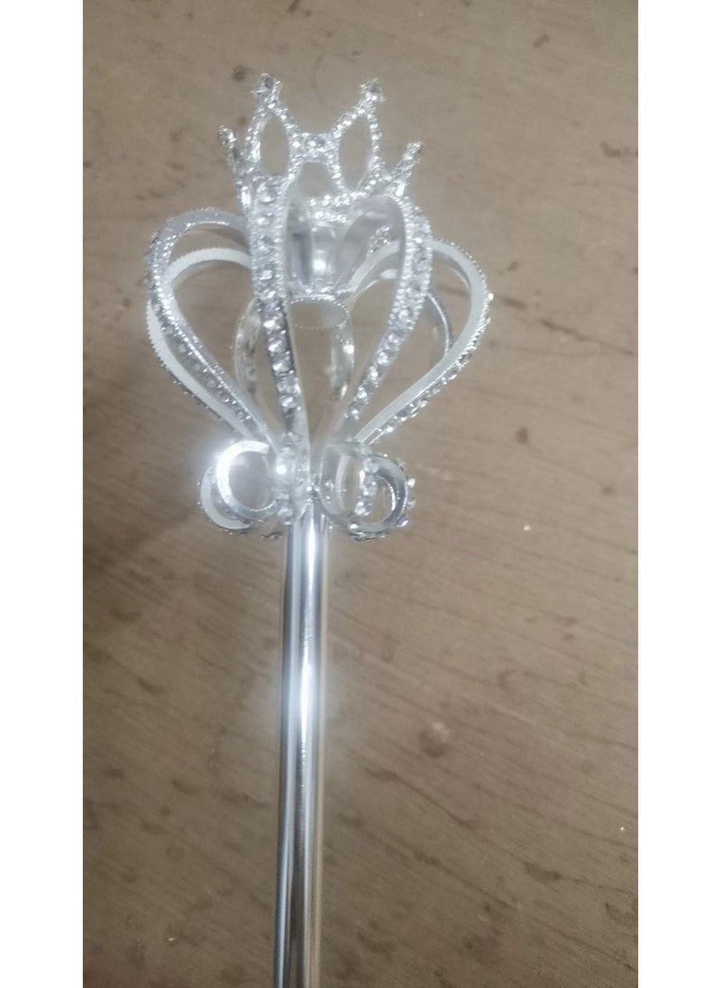 1 x 5 pcs Alloy Pearl Fairy Wand Cosplay Prop Creative Gift Silver Diamond