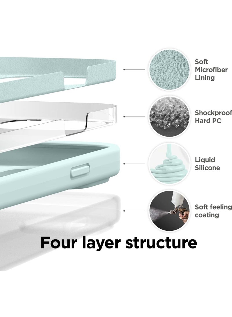 روك بو متوافق مع اي فون 15 زائد حالة الهاتف المحمول سيليكون السائل حالة الهاتف المحمول حالة الجسم كله واقية من الصدمات حالة الهاتف المحمول رقيقة جدا مقاومة للخدش لينة بطانة ستوكات 6.7 بوصة - Image 5
