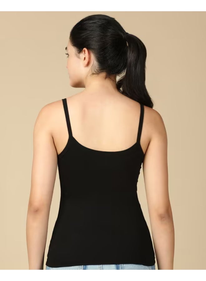 لوكس قميص داخلي نسائي - قطن مطاطي قابل للتهوية | مجموعة من 3 قطع | أسود - Image 2
