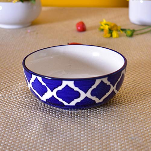 Kunhar Ceramic Serving Bowls (Blue Umrao, 800 ml) - 1 Piece - Image 3