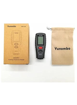 Yunombo YNB-100 Digital Coating Thickness Gauge – Car Paint Tester with LCD Backlight, Dual Buttons, and Carrying Pouch
