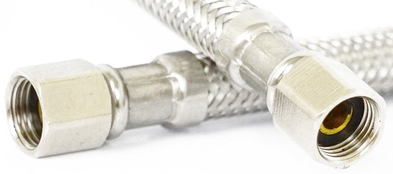 LASCO 100946 2Foot Ice Maker Water Supply Line Braided Stainless Steel 14Inch Female Compression X 14Inch Female Compression