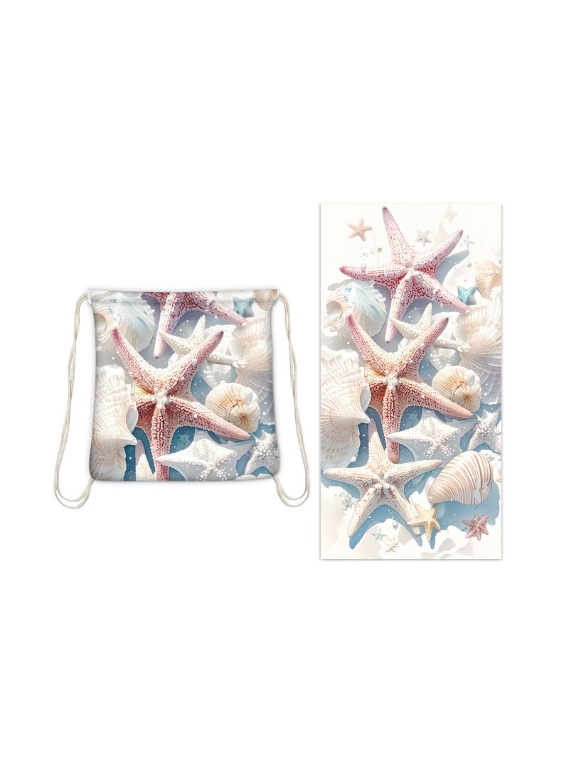 general Creative 2-in-1 Beach Towel, Foldable Printed Beach Towel with Storage Bag Function - Image 1