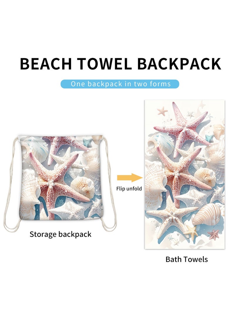 general Creative 2-in-1 Beach Towel, Foldable Printed Beach Towel with Storage Bag Function - Image 2