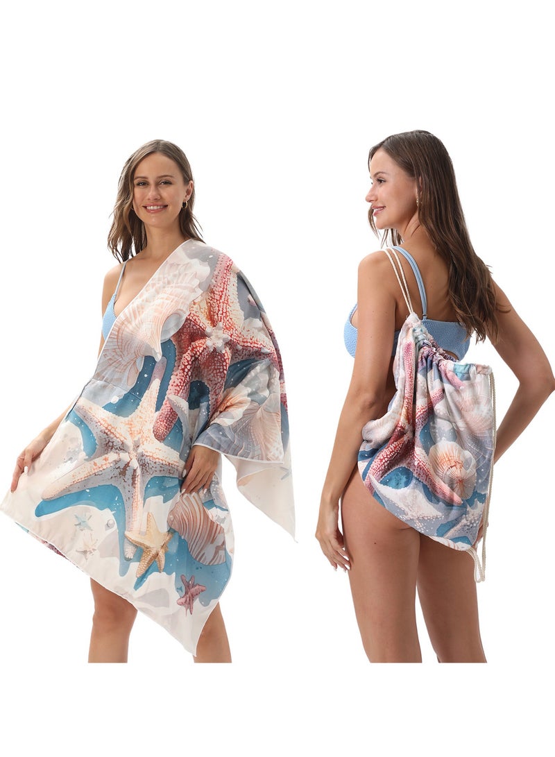 general Creative 2-in-1 Beach Towel, Foldable Printed Beach Towel with Storage Bag Function - Image 4
