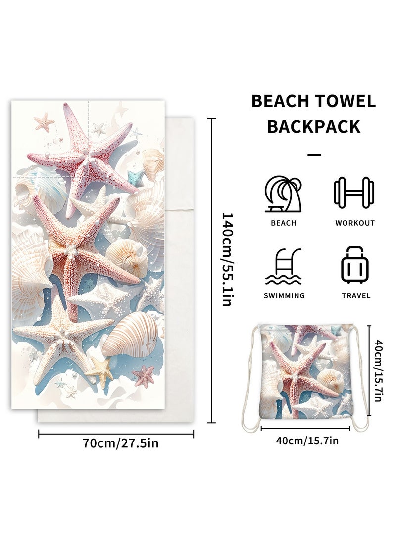 general Creative 2-in-1 Beach Towel, Foldable Printed Beach Towel with Storage Bag Function - Image 3