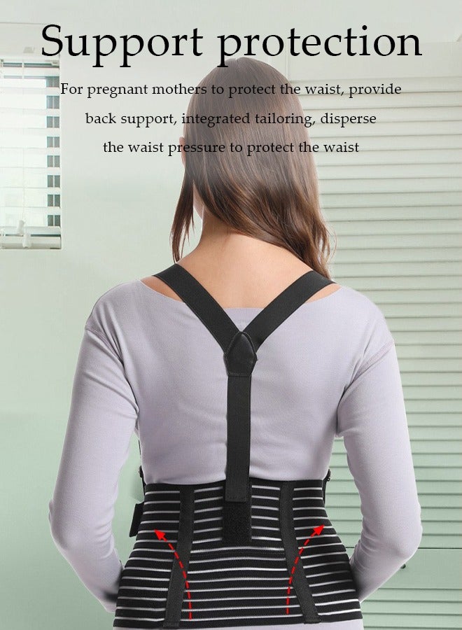 DUNISO Maternity Belt,Pregnancy Support Belt, Belly Band, Breathable Belly Support Brace Breathable and Shock Absorbing, with Nylon Buckle and Shoulder Strap,for Abdomen, Pelvis, Waist Back Pain,Various Stages of Pregnancy and Postpartum, Black - Image 5