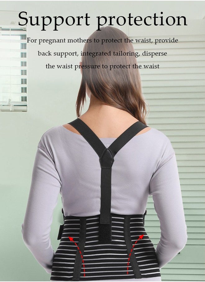 DUNISO Maternity belt, biomimetic abdominal support strap, adjustable, with nylon buckle and high elasticity shoulder strap, breathable and shock absorbing, suitable for various stages of pregnancy and postpartum,  black (XXL)  - Image 4
