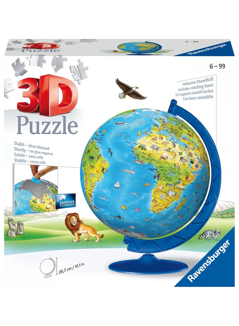 Ravensburger Children'S World Globe 180 Piece 3D Jigsaw Puzzle For Kids And Adults - Easy Click Technology Means Pieces Fit Together Perfectly - Image 3