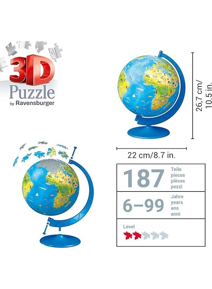 Ravensburger Children'S World Globe 180 Piece 3D Jigsaw Puzzle For Kids And Adults - Easy Click Technology Means Pieces Fit Together Perfectly - Image 5