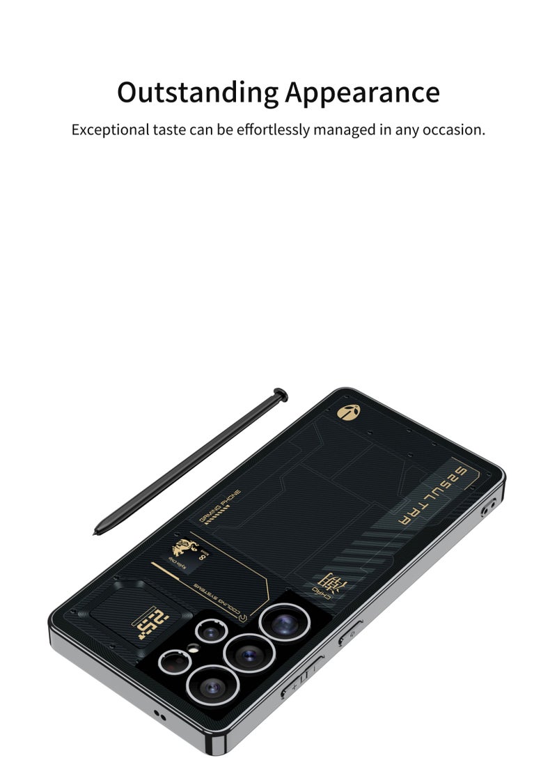 GKK Luxury Painted Mechanical Matte Case For Samsung Galaxy S25 Ultra (2025)Hard PC with Soft Edge Cover Sports Design, Anti-Drop, All-Round Protection Phone Cover Support MagSafe Wireless Charging with Pen Slot Design - Pen Not Included  - Image 5
