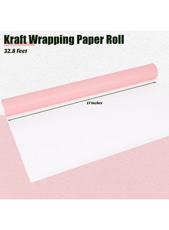 شيندل لفة ورق تغليف شيندل الوردي، بطول 32.8 قدم. ورق كرافت لتغليف الهدايا، وتغليف الطرود، وفنون الجدران، والحرف اليدوية، ولوحات الإعلانات، وأعياد الميلاد، وحفلات الزفاف. - Image 2
