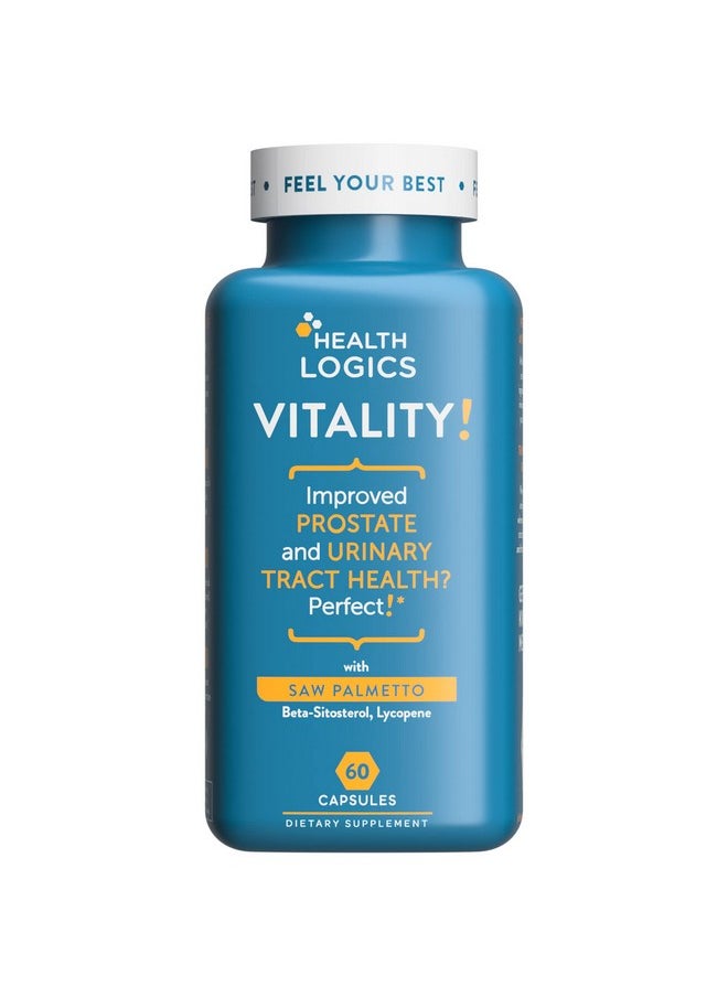 Health Logics Vitality Prostate Health Formulawith Saw Palmetto Phytosterols Lycopene Pumpkin Stinging Nettlesupports Prostate And Urinary Health  - Image 1