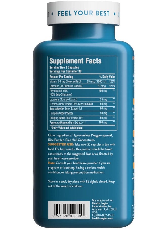 Health Logics Vitality Prostate Health Formulawith Saw Palmetto Phytosterols Lycopene Pumpkin Stinging Nettlesupports Prostate And Urinary Health  - Image 3
