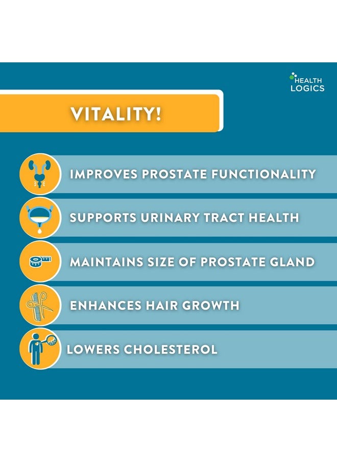 Health Logics Vitality Prostate Health Formulawith Saw Palmetto Phytosterols Lycopene Pumpkin Stinging Nettlesupports Prostate And Urinary Health  - Image 5