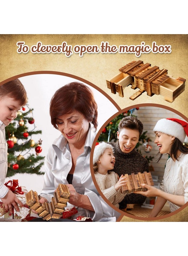 Yilloog 4 Pcs Secret Puzzle Box For Adults Puzzle Boxes With Compartments Secret Puzzle Drawer Wooden Box Game For Adults (Classic Style,6.1 X 3.3 X 2.1 Inch) - Image 3
