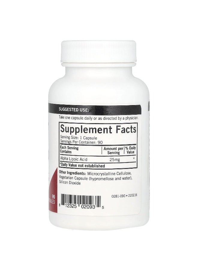 Kirkman Labs Kirkman Labs, Alpha Lipoic Acid, 25 mg, 90 Capsules - Image 2