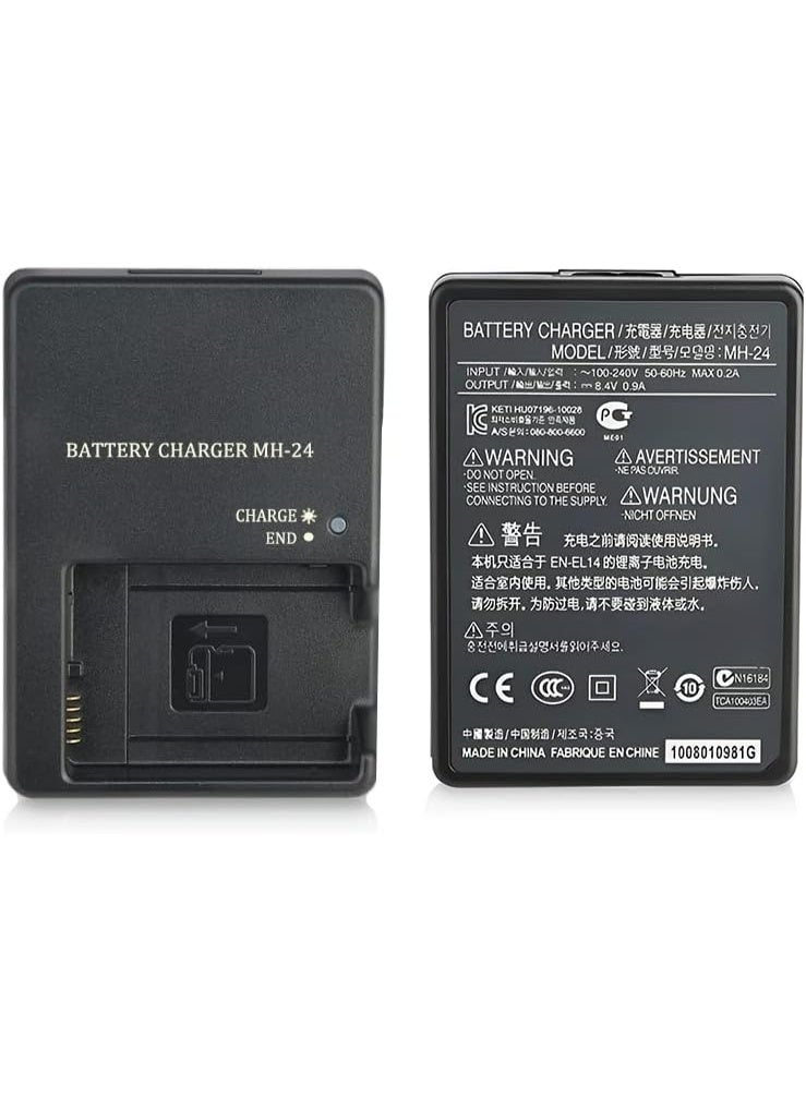 MH-24 Battery Charger for Nikon EN-EL14 EN-EL14A Battery Compatible with Nikon D5100 D5200 D5300 D5500 D5600 D3100 D3200 D3300 D3400 D3500 Df Coolpix P7000 Digital SLR Cameras Power Supply - Image 3