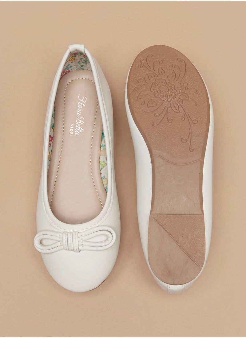Flora Bella By Shoexpress - Girls Solid Slip On Ballerina Shoes with Bow Accent - Image 1
