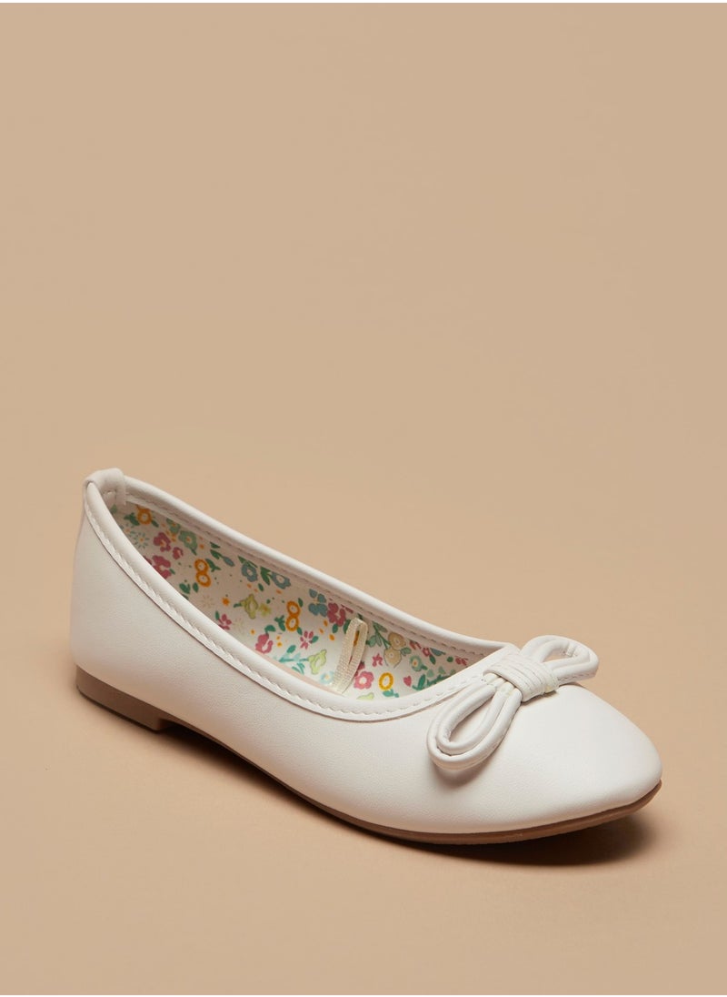 Flora Bella By Shoexpress - Girls Solid Slip On Ballerina Shoes with Bow Accent - Image 1