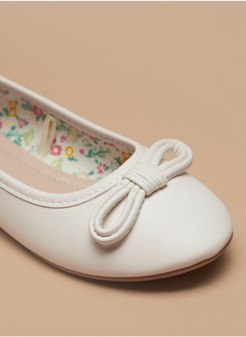 Flora Bella By Shoexpress - Girls Solid Slip On Ballerina Shoes with Bow Accent - Image 1