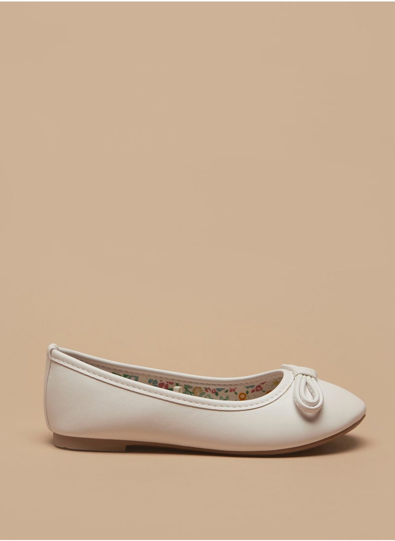 Flora Bella By Shoexpress - Girls Solid Slip On Ballerina Shoes with Bow Accent - Image 1