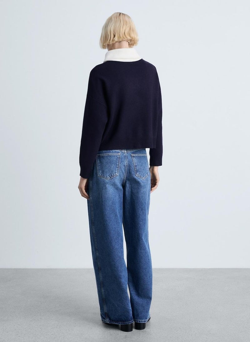 MANGO Contrast Collar Knit Sweater  - Image 2