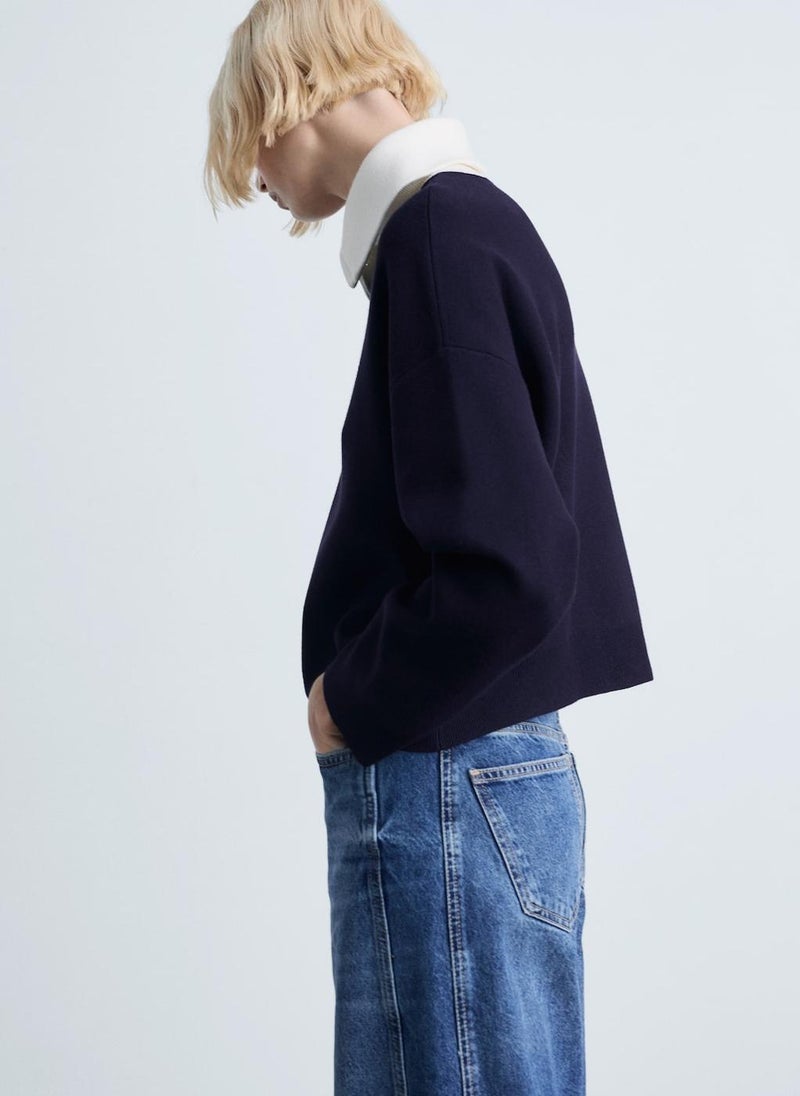 MANGO Contrast Collar Knit Sweater  - Image 3