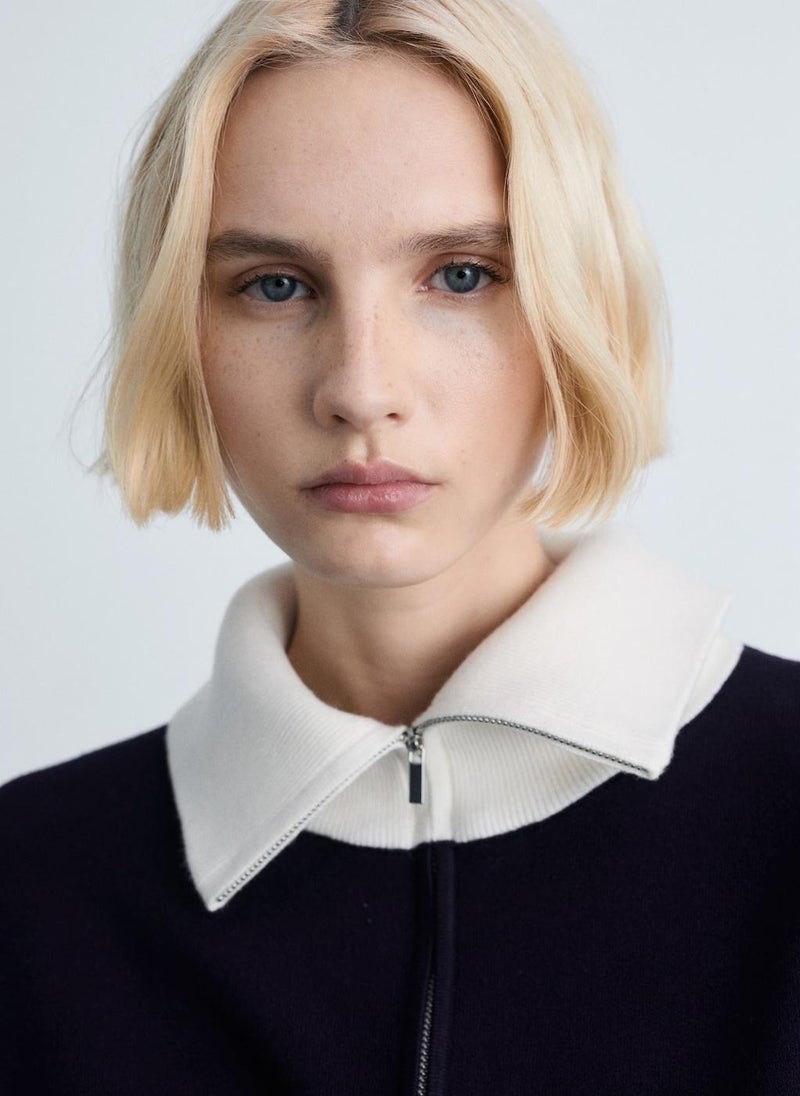 MANGO Contrast Collar Knit Sweater  - Image 4