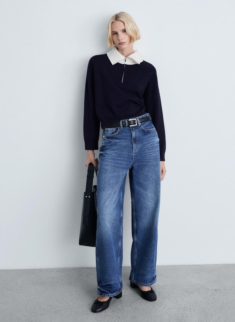 MANGO Contrast Collar Knit Sweater  - Image 5