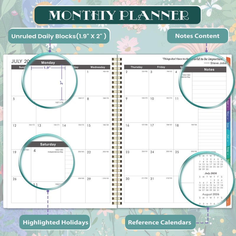Lemome 2026-2029 Monthly Planner - 3 Year Planner 2026-2029, Jul. 2026 - Jun. 2029, 9'' x 11'', Calendar Planner with 36 Colorful Monthly Tabs, Inner Pocket, Holidays, Great for Long-Term Planning - Image 3