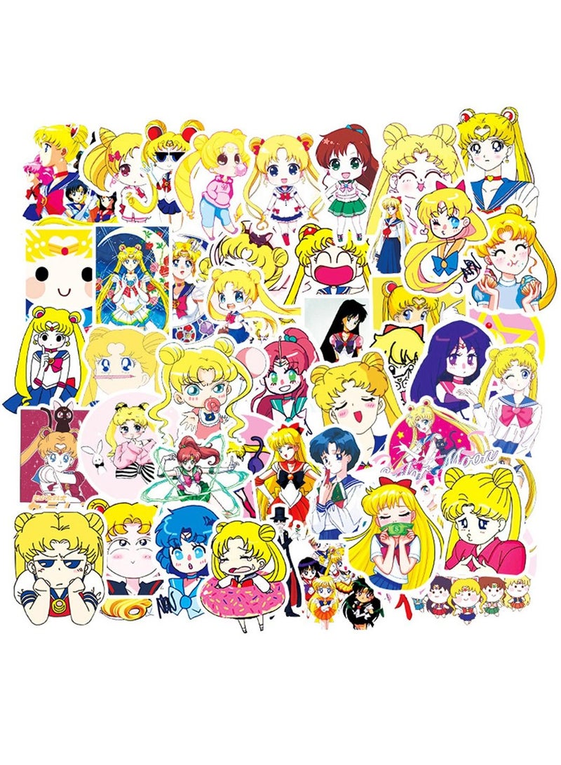 general 50-Piece Sailor Moon Cute Vinyl Waterproof Sticker