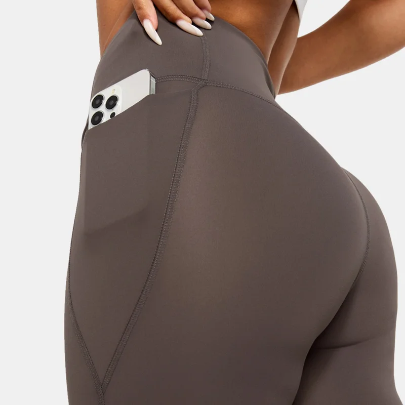 Fabletics Brown Women's Oasis PureLuxe Crossover Flared Leggings for Women | Best Price UAE
