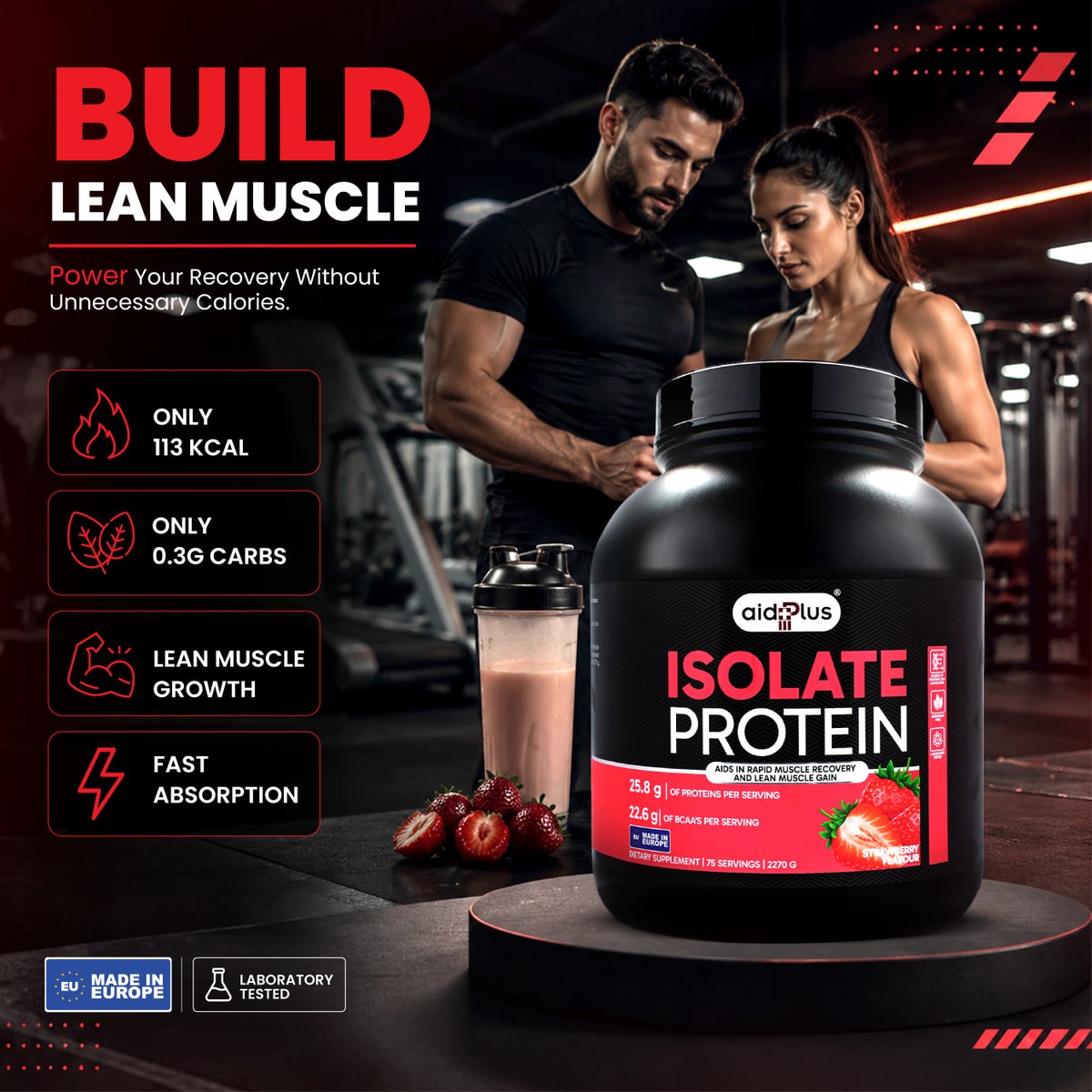 Aid Plus Isolate Protein Strawberry 2270g