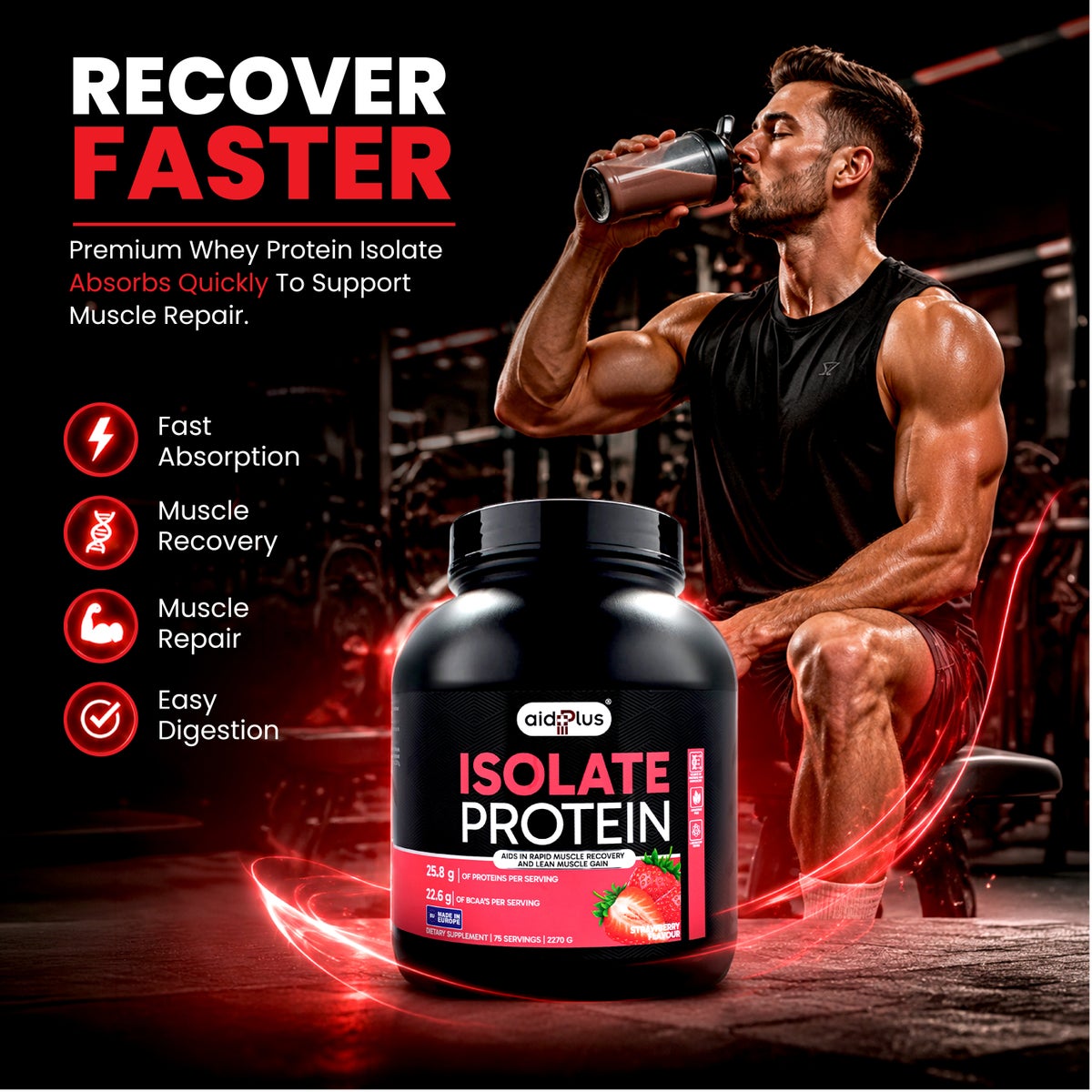 Aid Plus Isolate Protein Strawberry 2270g